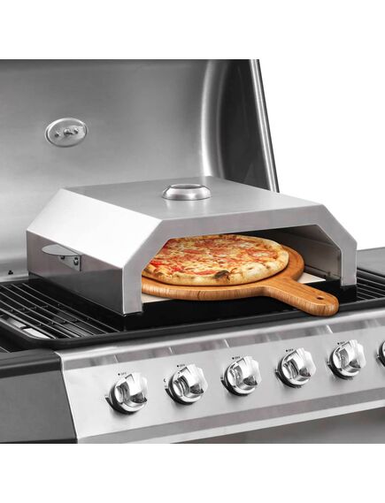 Forno pizza con piastra ceramica per barbecue a gas e carbone