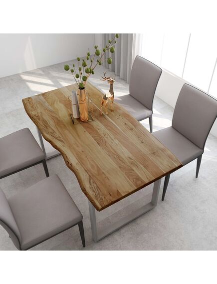 Tavolo da pranzo 154x80x76 cm in legno massello di acacia