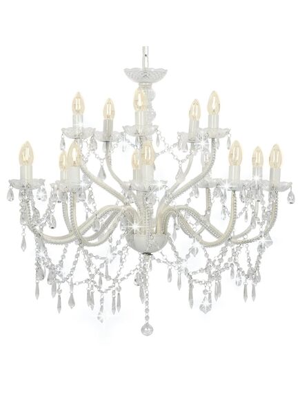 Candelabro a 2 livelli bianco 15 lampadine e14