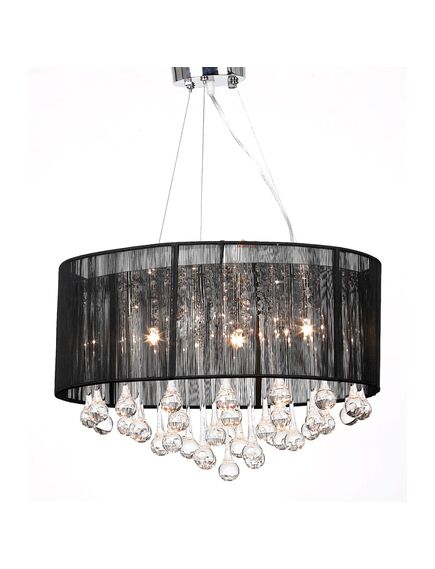 Lampadario con 85 cristalli nero