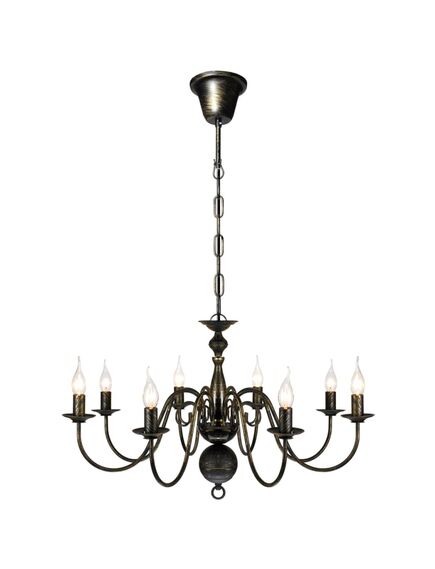 Lampadario stile antico metallo nero lampadine 8 x e14