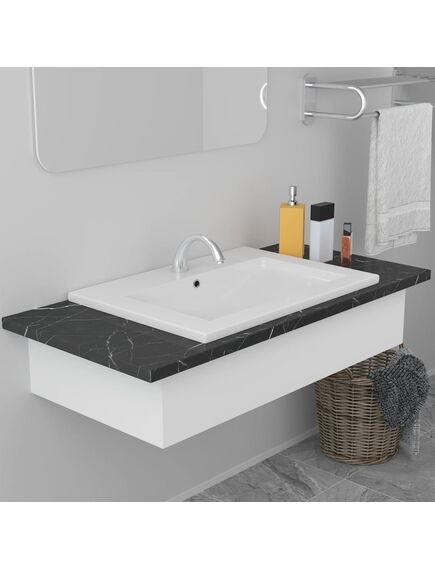 Lavabo da incasso 61x39,5x18,5 cm in ceramica bianco