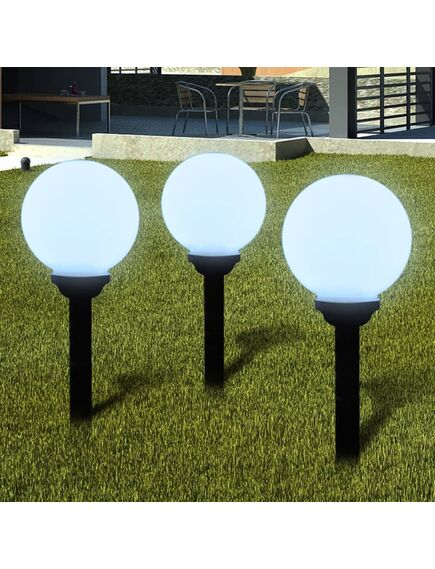 Lampione solare a led da giardino 20 cm 3 pz con picchetto