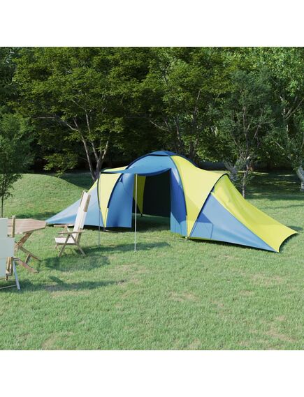 Tenda da campeggio per 6 persone blu e giallo