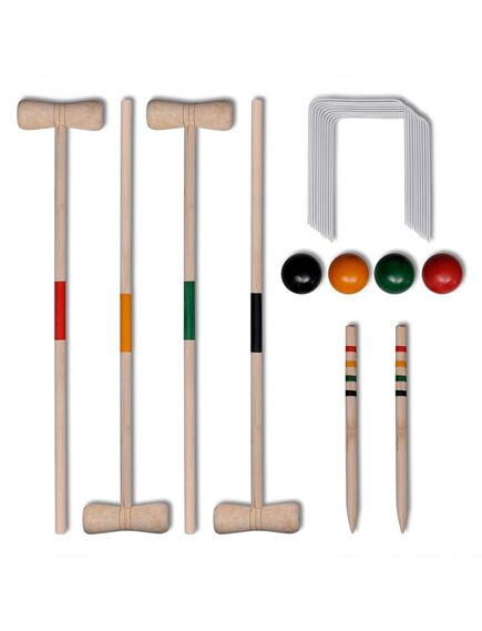 Set gioco croquet di legno per 4 giocatori