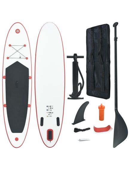 Set tavola da sup e surf gonfiabile rosso e bianco