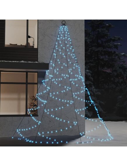 Albero da parete con gancio metallico 720 led bianco freddo 5 m