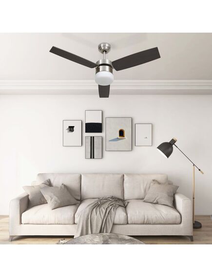 Ventilatore soffitto con luce e telecomando 108cm marrone scuro