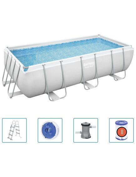 Bestway power steel set piscina rettangolare 404x201x100 cm