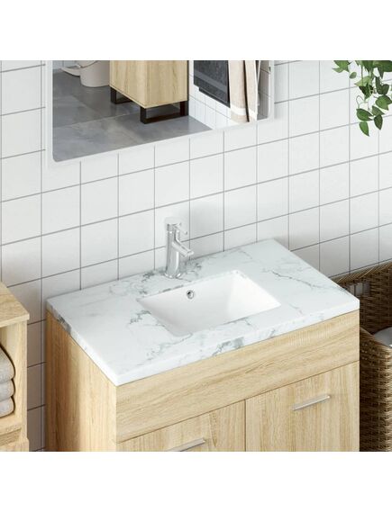 Lavandino da bagno bianco 30,5x27x14 cm rettangolare ceramica