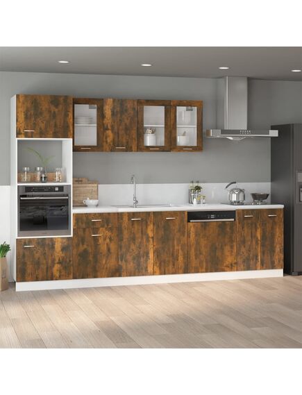 Mobile sottolavello rovere fumo 80x46x81,5 cm legno multistrato