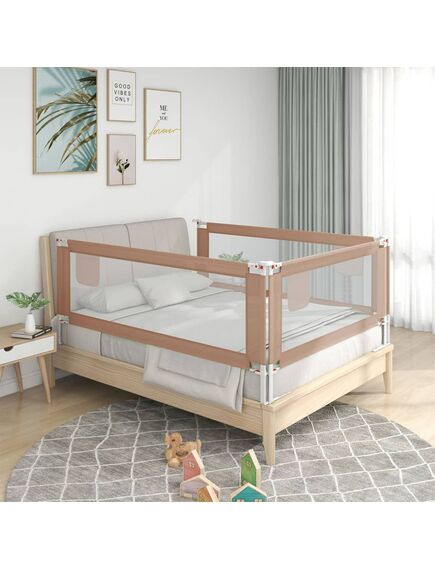 Sponda letto di sicurezza per bambini tortora 190x25 cm tessuto