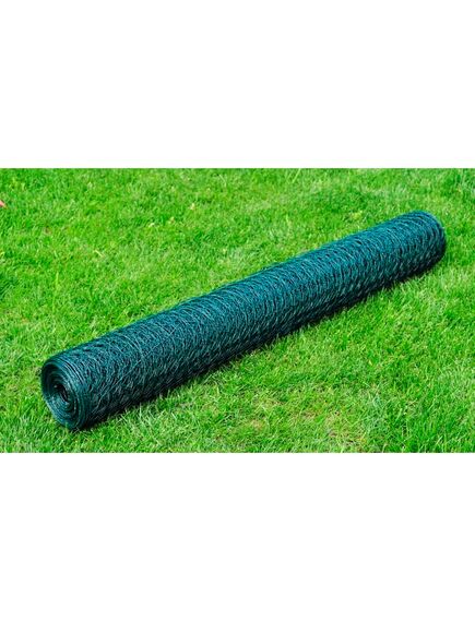 Recinzione in rete per pollaio rivestita in pvc 25x1 m verde