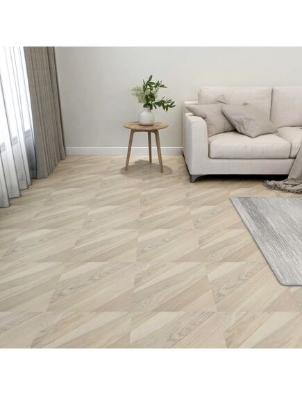 Listoni pavimenti autoadesivi 55 pz in pvc 5,11 m² beige rigati