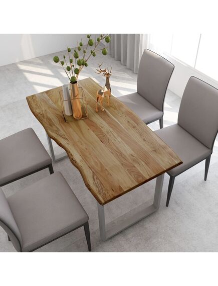 Tavolo da pranzo 140x70x76 cm in legno massello di acacia