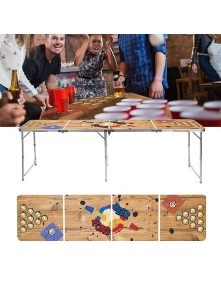 Hi tavolo pieghevole birra pong 240x60x55 cm mdf e alluminio