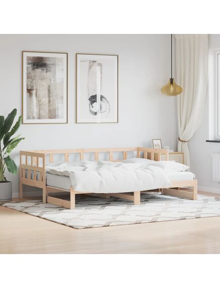 Divano letto con letto estraibile 90x190 cm legno massello pino