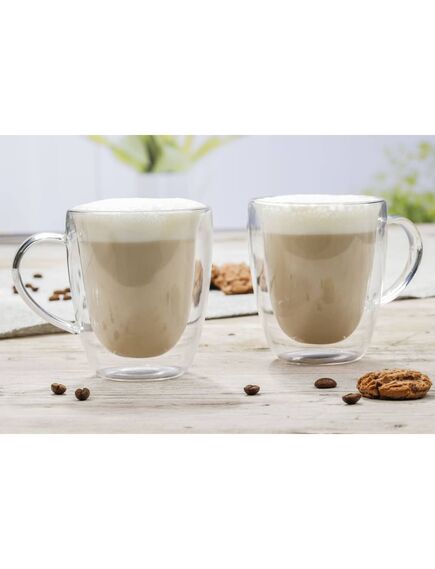 Hi set bicchieri per cappuccino 2 pz 270 ml trasparente