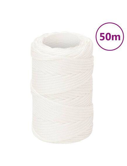 Corda nautica completamente bianca 2 mm 50 m in polipropilene