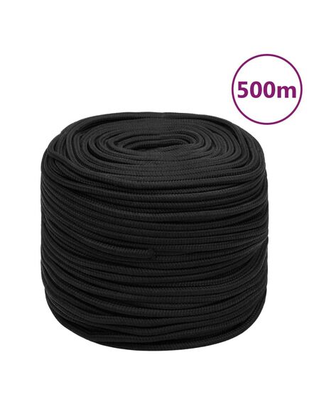 Corda nautica completamente nera 8 mm 500 m in polipropilene