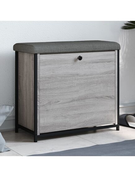 Panca portascarpe cassetto ribaltabile grigio sonoma 62x32x56cm