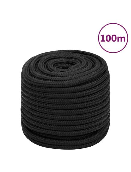 Corda nautica completamente nera 18 mm 100 m in polipropilene