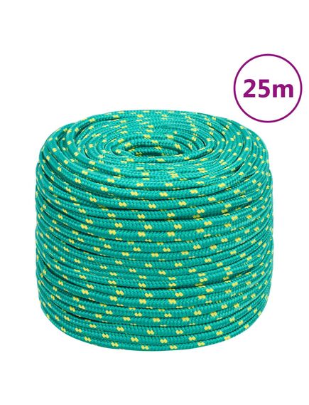 Corda nautica verde 8 mm 25 m in polipropilene