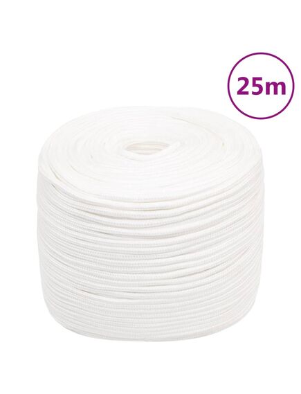 Corda nautica completamente bianca 6 mm 25 m in polipropilene