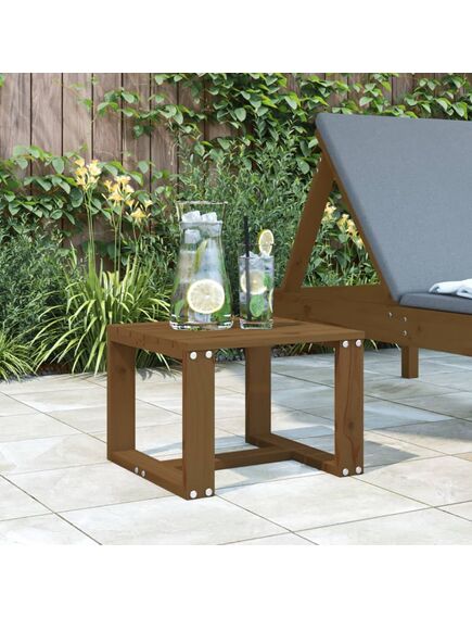 Tavolino da giardino miele 40x38x28,5 cm legno massello pino