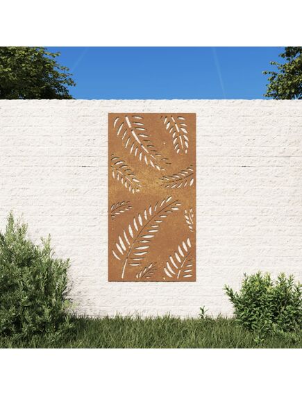 Decorazione muro da giardino 105x55 cm foglia acciaio corten