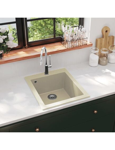 Lavello da cucina in granito vasca singola beige