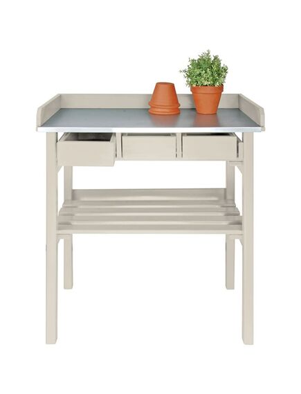 Esschert design banco da lavoro da giardino bianco cf29w