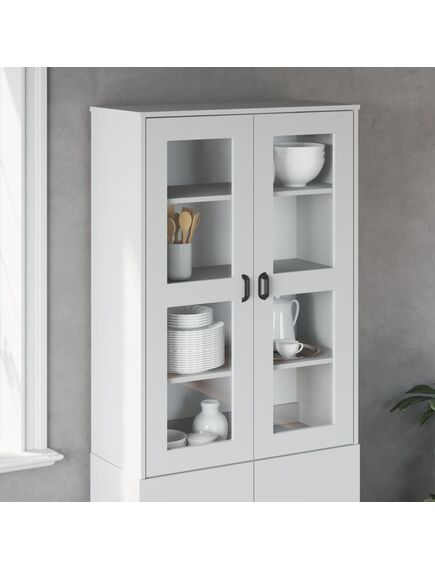 Piano per credenza viken bianco in legno massello di pino