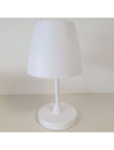 H&s collection lampada da tavolo a led ricaricabile bianca 13x30 cm