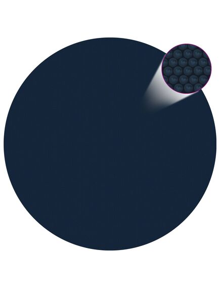 Pellicola galleggiante solare pe per piscina 455 cm nero e blu