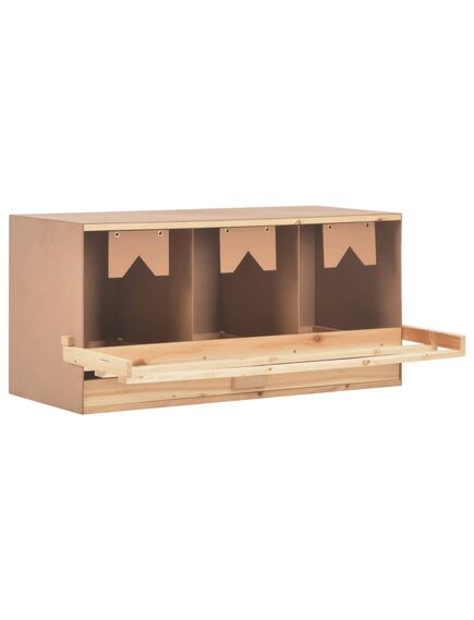 Casetta cova per galline 3 scomparti 96x40x45 cm legno di pino