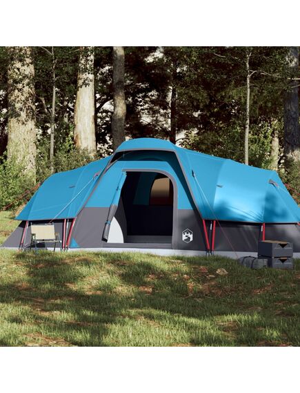 Tenda familiare a cupola per 11 persone blu impermeabile