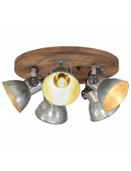 Lampada da soffitto 25 w argento vintage 50x50x25 cm e27