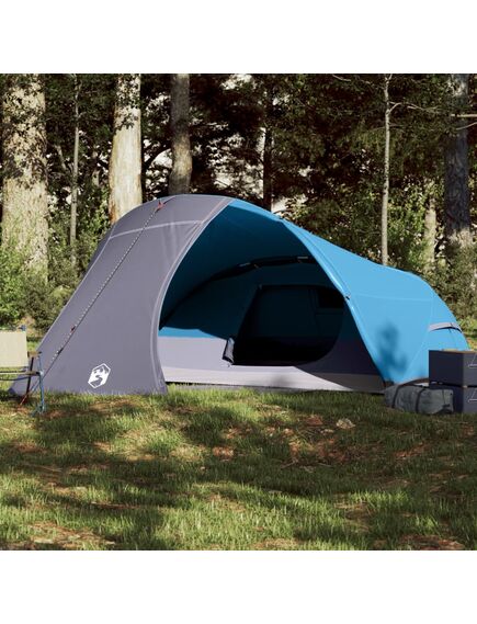 Tenda da campeggio a cupola per 4 persone blu impermeabile