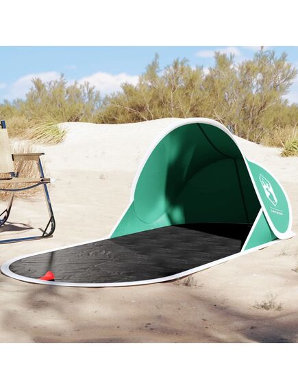 Tenda da spiaggia pop-up verde mare impermeabile