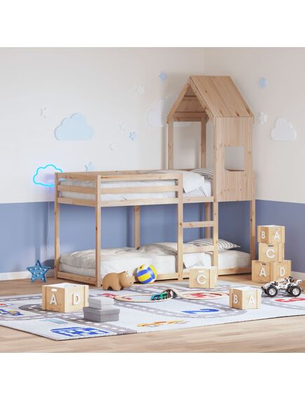 Tetto per letto bambini 55x99x139,5cm in legno massello di pino