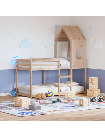 Tetto per letto bambini 60x89x134,5cm in legno massello di pino