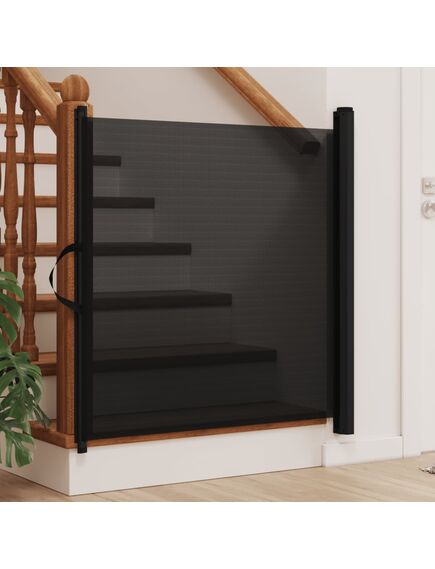 Cancelletto retrattile per animali domestici nero 102,5x125 cm