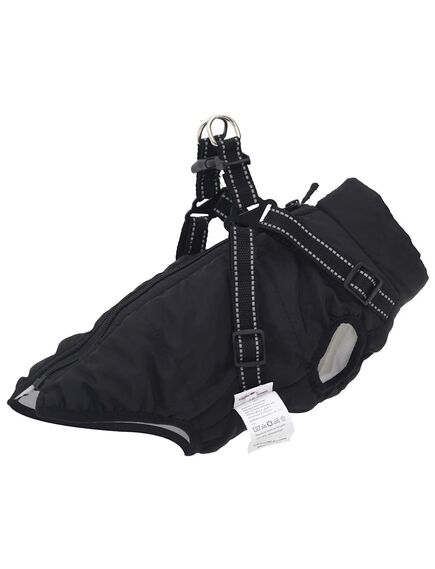 Cappotto cani con imbracatura impermeabile riflettente nero xl