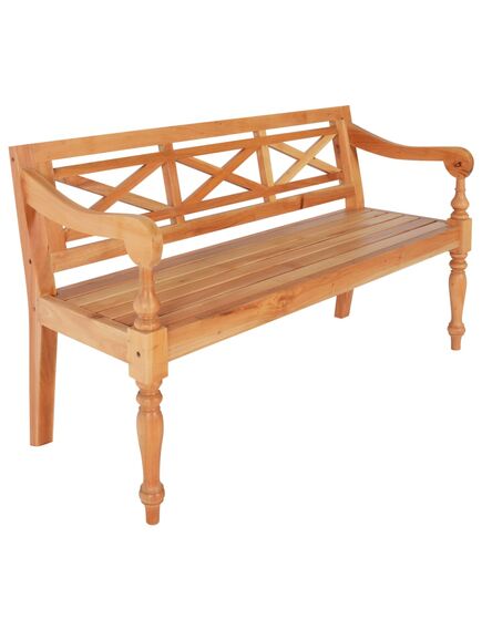 Panca batavia 123 cm in legno massello di mogano marrone chiaro