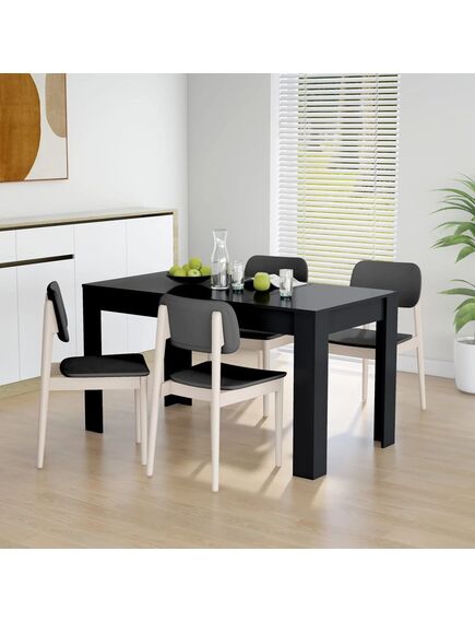 Tavolo da pranzo nero 140x74,5x76 cm in truciolato