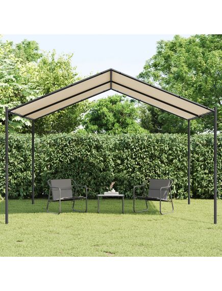 Tenda a baldacchino beige 4x3 m in acciaio e tessuto