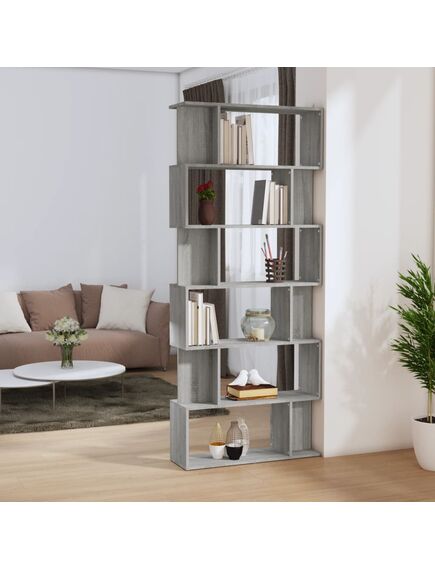 Libreria/divisorio grigio sonoma 80x24x192 cm legno multistrato