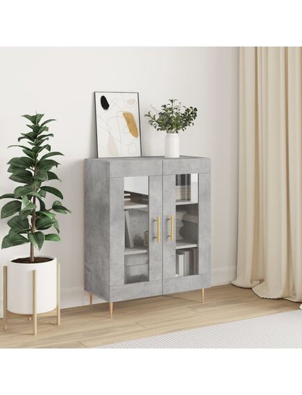 Credenza grigio cemento 69,5x34x90 cm in legno multistrato