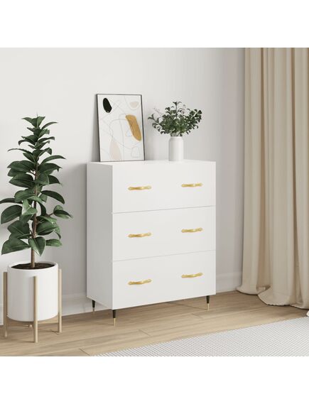 Credenza bianca 69,5x34x90 cm in legno multistrato